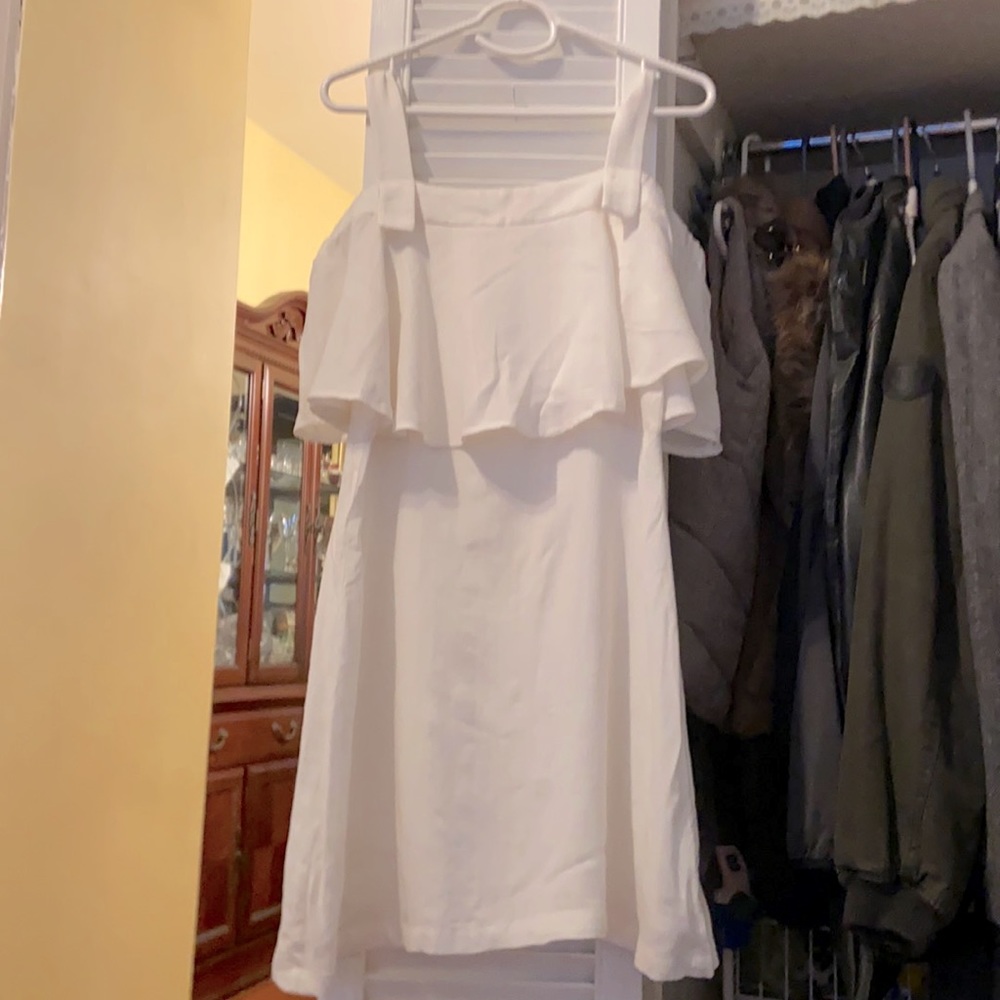 WHITE PEPLUM DRESS